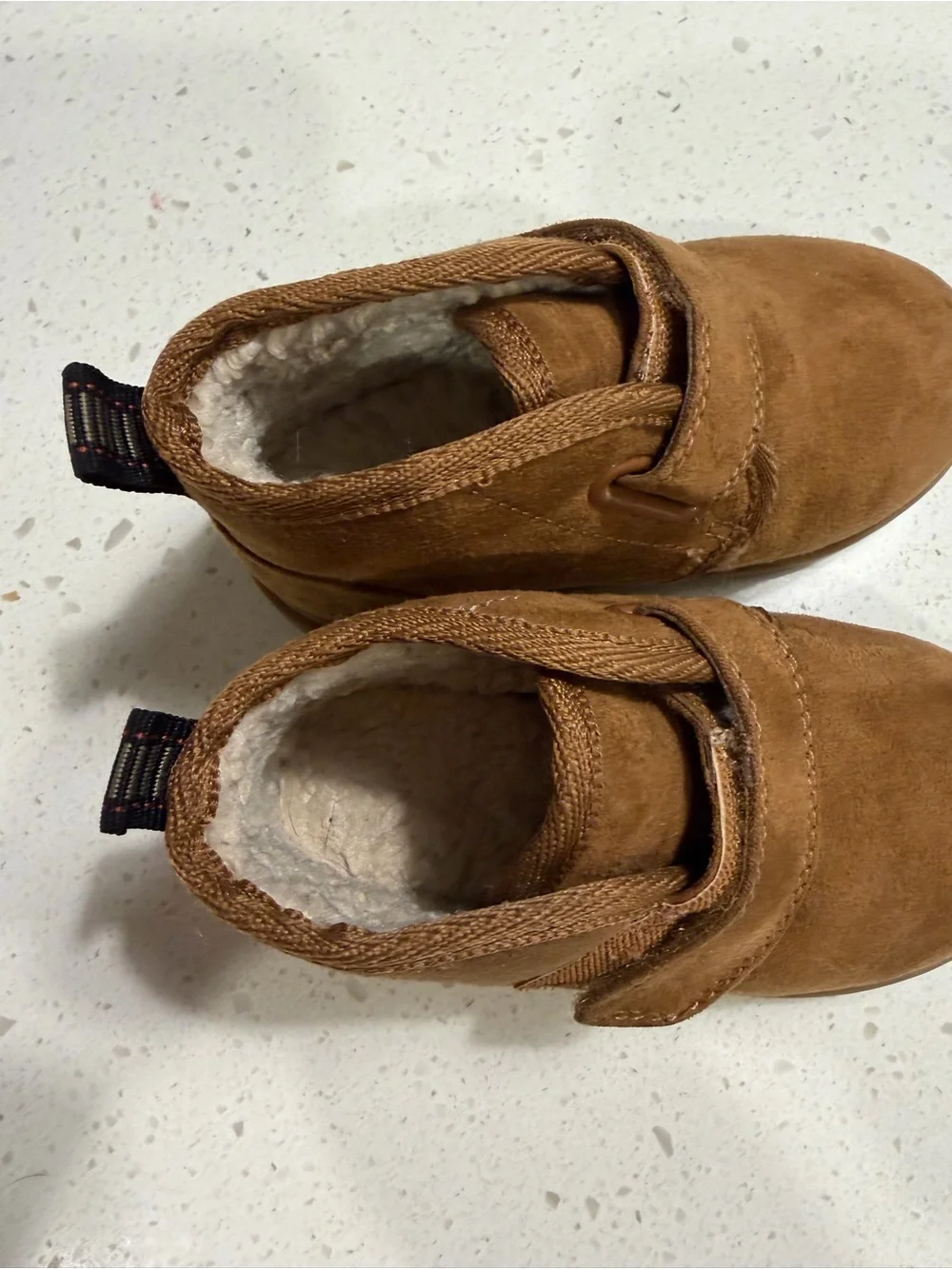 Cat & Jack Kids Tan Suede Hook-and-Loop Boots